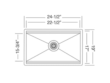 25 inch Stainless Steel Undermount Single Bowl Workstation Sink - Work Station 25 S - Sink Depot